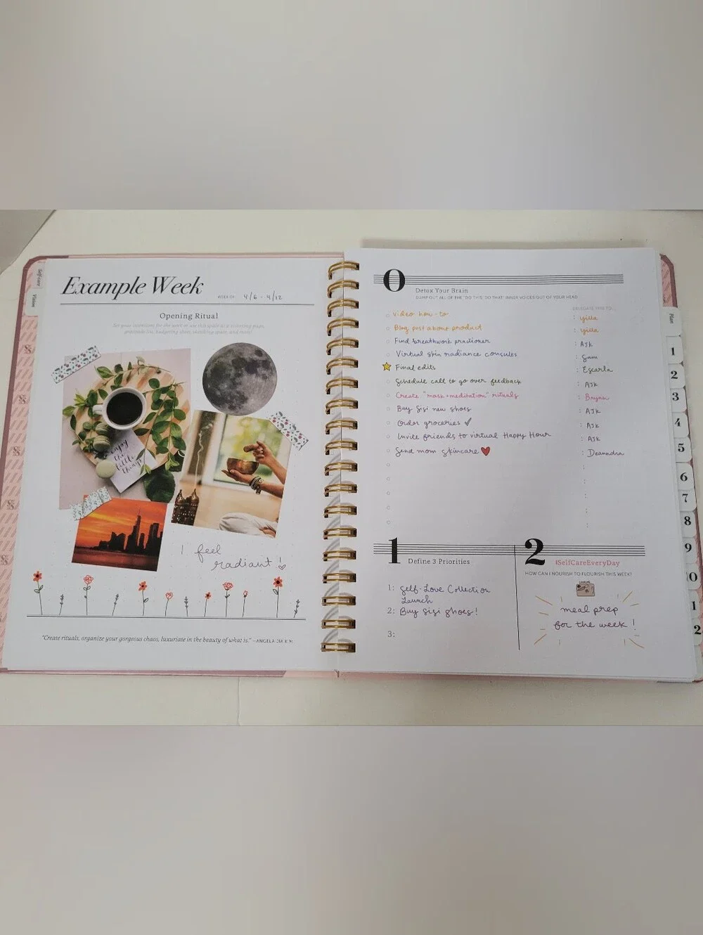 Savor Beauty Planner My Next 90 Days Pink Self Care Blank Undated Bound 11